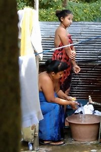 aunty bathing